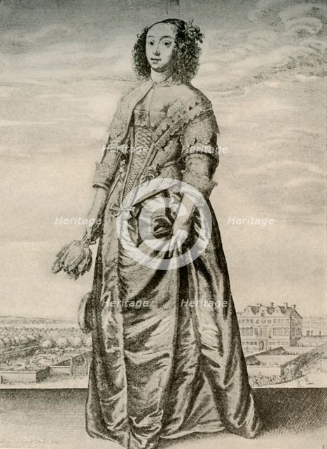 'Spring - Fashionable indoor dress of an English lady, reign of Charles I', c1620-1640, (1937) Creator: Unknown.