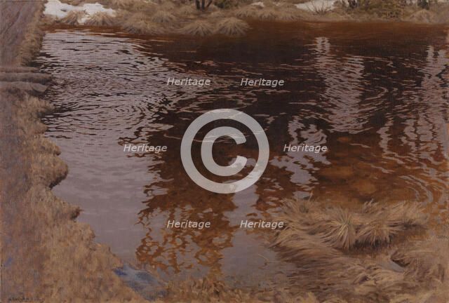 Spring flood , 1909. Creator: Gustaf Fjaestad.