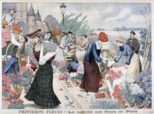 Spring flowers in a market, Paris, 1903