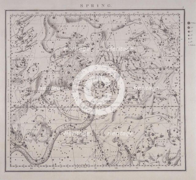Spring, from a celestial atlas, 1843. Creator: Unknown.