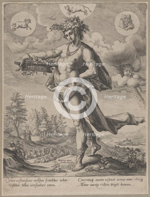 Spring from the series The Four Seasons, 1589-1600. Creator: Matthaeus Greuter.
