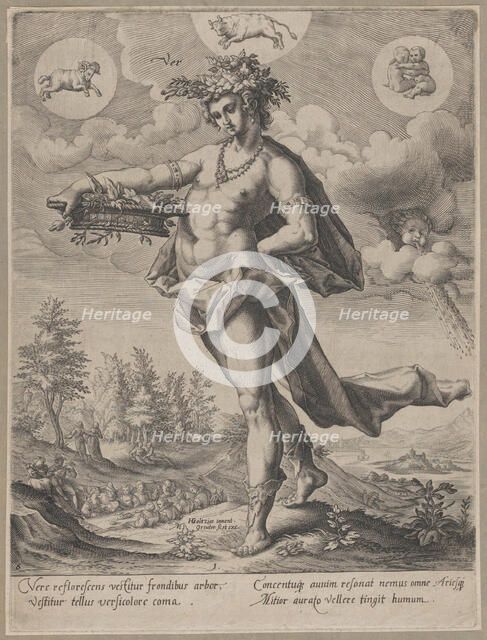 Spring from the series The Four Seasons, 1589-1600. Creator: Matthaeus Greuter.