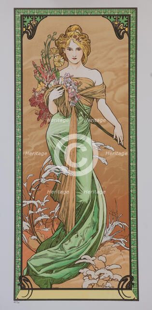Spring (From the Series Les Saisons), 1900. Creator: Mucha, Alfons Marie (1860-1939).