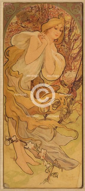 Spring (From the Series Les Saisons), c. 1900. Creator: Mucha, Alfons Marie (1860-1939).