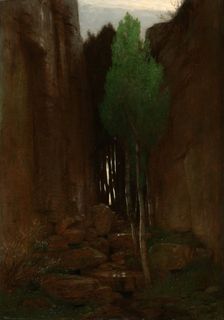 Spring in a Narrow Gorge (Quell in einer Felsschluct), 1881. Creator: Arnold Bocklin