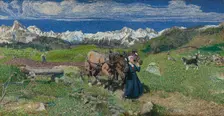 Spring in the Alps, 1897. Creator: Giovanni Segantini