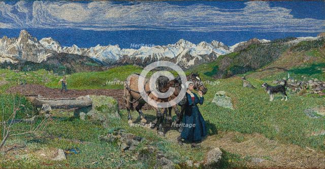 Spring in the Alps, 1897. Creator: Giovanni Segantini.