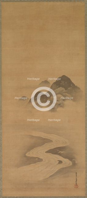 Spring Landscape, 17th century. Creator: Yukinobu Kiyohara (Japanese, 1643-1682).
