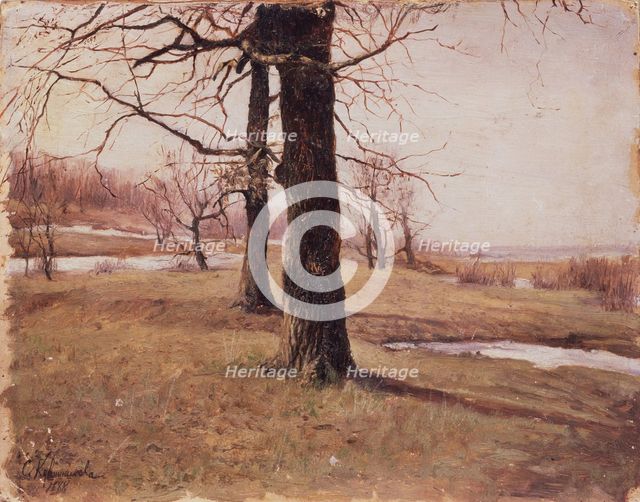 Spring landscape, 1888. Artist: Kuvshinnikova, Sophia Petrovna (1847-1907)