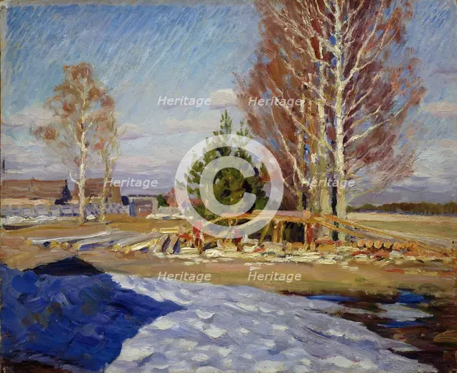 Spring landscape, 1915. Artist: Vinogradov, Sergei Arsenyevich (1869-1938)