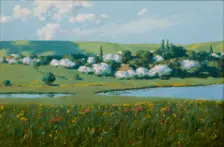 Spring Landscape with a Pond, 1902. Creator: Stanislaw Witkiewicz