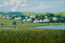 Spring Landscape with a Pond, 1902. Creator: Stanislaw Witkiewicz