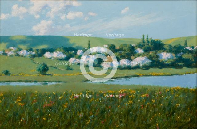 Spring Landscape with a Pond, 1902. Creator: Stanislaw Witkiewicz.