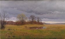 Spring landscape with rain showers. South Zealand, 1879. Creator: Hans Gabriel Friis