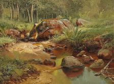 Spring landscape by a bending brook. Creator: Shishkin, Ivan Ivanovich (1832-1898)