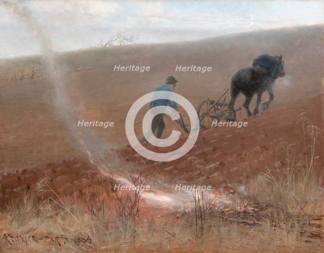 Spring Ploughing, 1884. Creator: Kreuger, Nils (1858-1930).