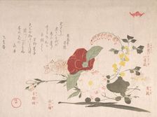 Spring Rain Collection (Harusame shu), vol. 2: Cut Flowers: Clematis, Bus..., 1815 (Year of the Ox). Creator: Kubo Shunman