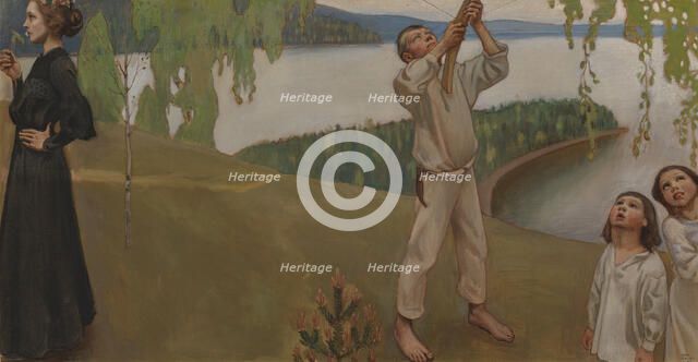 Spring, study for the Juselius Mausoleum frescoes, 1903. Creator: Akseli Gallen-Kallela.