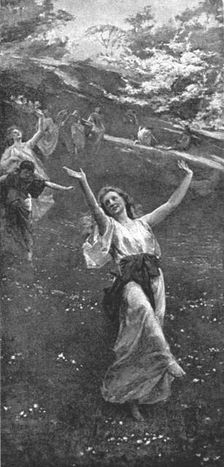 'Spring Time", after JR Weguelin 1890. Creator: Unknown