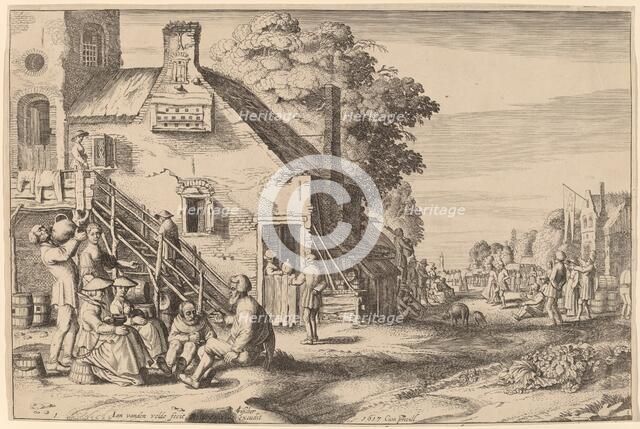 Spring (Village Fair before an Inn), 1617. Creator: Jan van de Velde II.