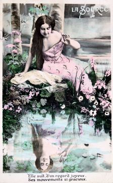 Spring vintage French postcard, c1900