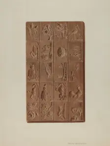 Springerle Board for Christmas Cakes, c. 1939. Creator: Fritz Boehmer