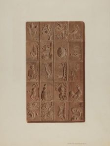Springerle Board for Christmas Cakes, c. 1939. Creator: Fritz Boehmer