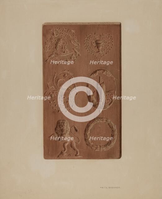 Springerle for Christmas Cookies, 1935/1942. Creator: Fritz Boehmer.