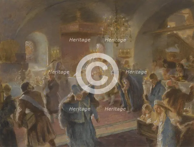 Sprinkling the hops (study). Artist: Makovsky, Konstantin Yegorovich (1839-1915)
