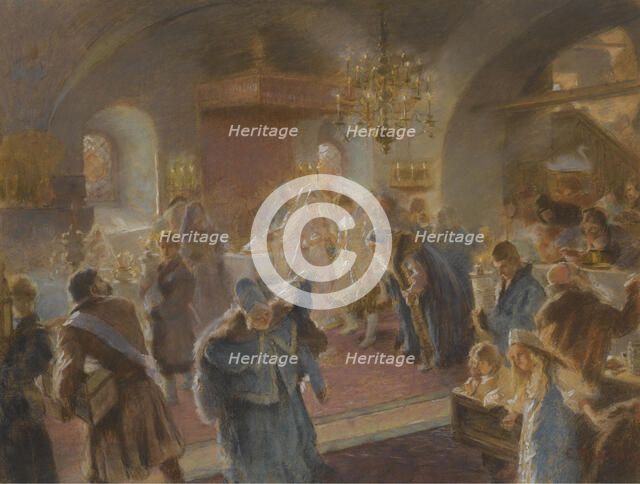 Sprinkling the hops (study). Artist: Makovsky, Konstantin Yegorovich (1839-1915)