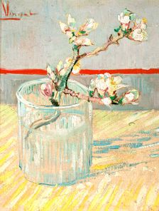 Sprig of Flowering Almond Blossom in a Glass 1888. Artist: Vincent van Gogh