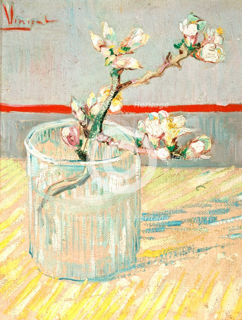 'Sprig of Flowering Almond Blossom in a Glass', 1888.  Artist: Vincent van Gogh