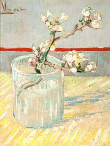 Sprig of Flowering Almond Blossom in a Glass 1888. Artist: Vincent van Gogh