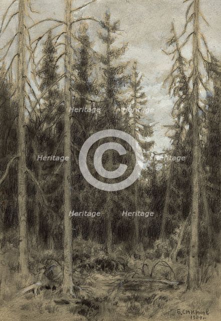 Spruce Taiga near Irkutsk, 1904. Creator: Boris Vasilievich Smirnov.
