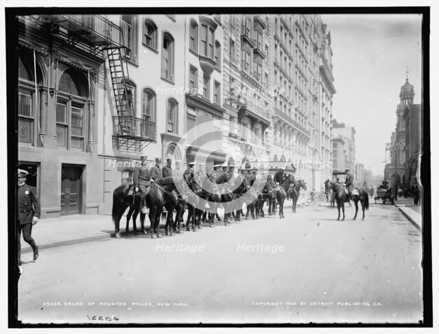 Squad of mounted police, New York, c1905. Creator: Unknown.