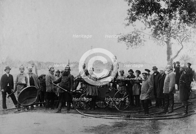 Squad of the Irkutsk Voluntary Fire Society, 1894. Creator: R Prorokov.
