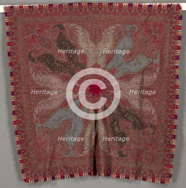 Square Multi-Season Pieced Shawl, 1880s. Creator: Unknown.