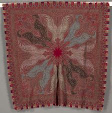 Square Multi-Season Pieced Shawl, 1880s. Creator: Unknown