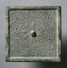 Square Mirror with Floral and Coin Motifs, early 10th Century - early 12th Century. Creator: Unknown