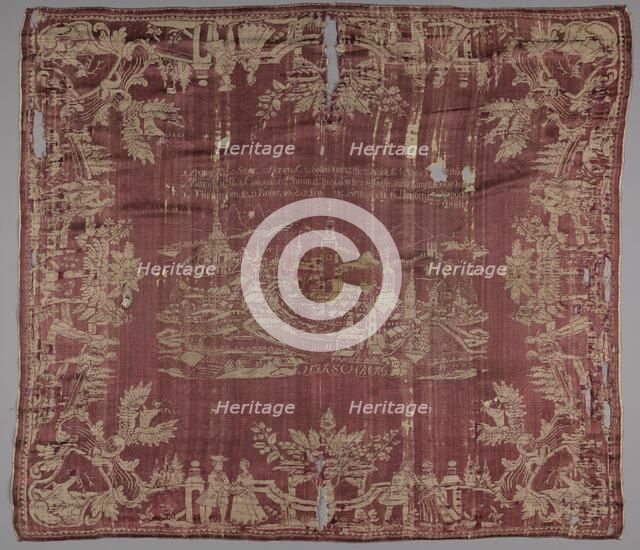 Square of Silk Damask, 1700s. Creator: Unknown.