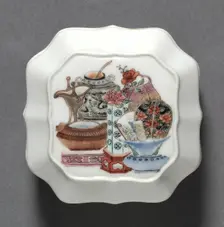 Square Covered Box with Hundred Antiquities (lid), 1723-1735. Creator: Unknown