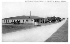 Square Deal Garage and Cafe on Route 66, Winslow, Arizona, USA, 1928