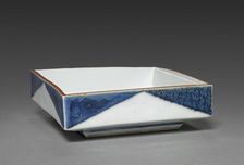 Square Dish with Rock and Tree Design: Arita Ware, 1700s. Creator: Unknown
