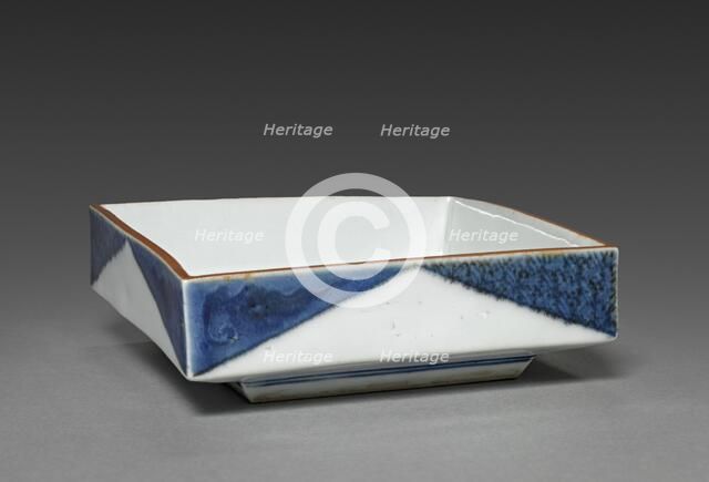 Square Dish with Rock and Tree Design: Arita Ware, 1700s. Creator: Unknown.