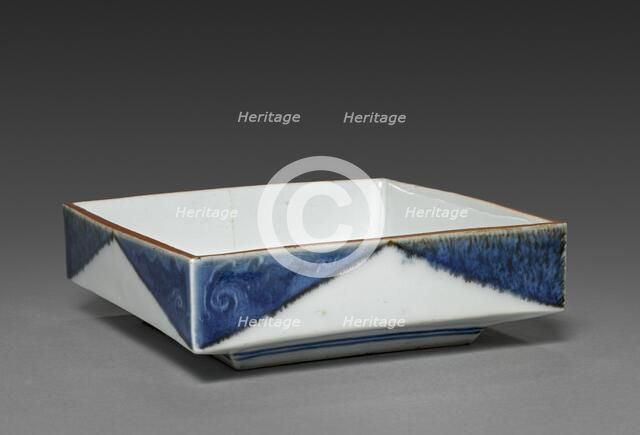 Square Dish with Rock and Tree Design: Arita Ware, 1700s. Creator: Unknown.