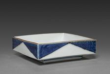 Square Dish with Rock and Tree Design: Arita Ware, 1700s. Creator: Unknown