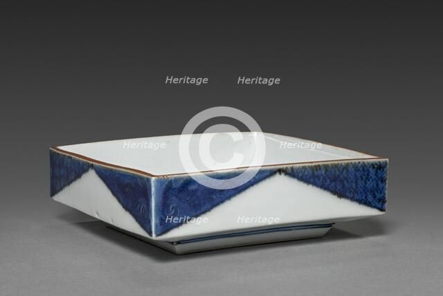 Square Dish with Rock and Tree Design: Arita Ware, 1700s. Creator: Unknown.