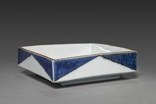 Square Dish with Rock and Tree Design: Arita Ware, 1700s. Creator: Unknown