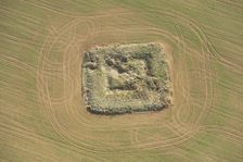 Square English Civil War gun emplacement earthwork on Nebsworth Hill, Ilmington, Warwickshire, 2018. Creator: Damian Grady
