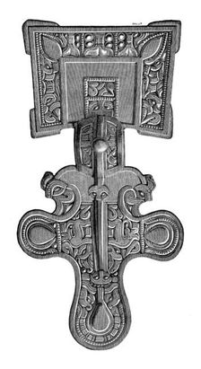 Square-headed fibula, from Ragley Park, Warwickshire, 1893